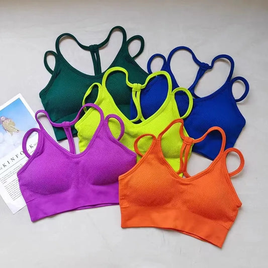 Women's Breathable Sports Bra Fitness Tops Gym Crop Top Brassiere Push Up Sport Bras Gym Workout Top Seamless Yoga Bra
